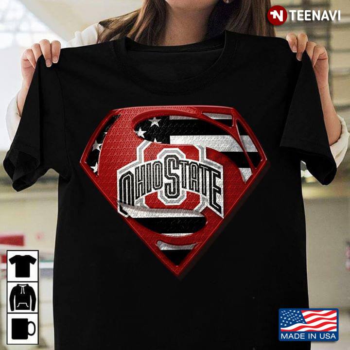 Ohio State Buckeyes Superman American Flag The 4th Of July