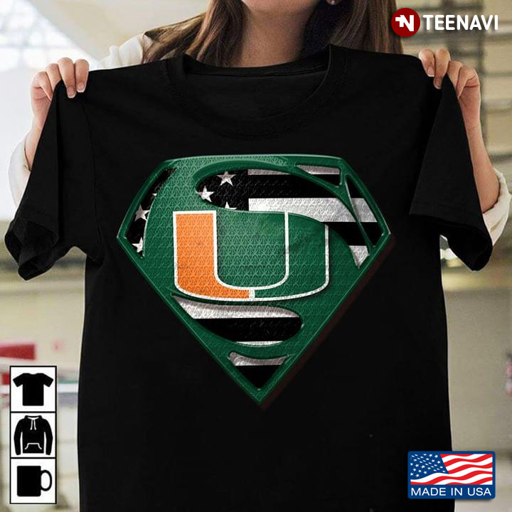 Miami Hurricanes Superman American Flag The 4th Of July