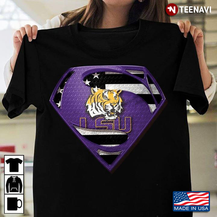 LSU Tigers Superman American Flag The 4th Of July