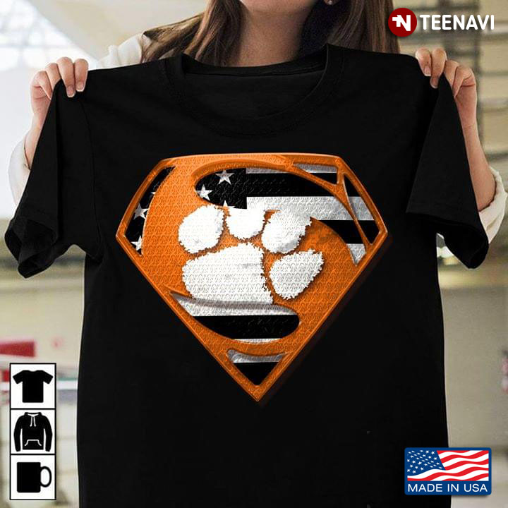 Clemson Tigers Superman American Flag The 4th Of July