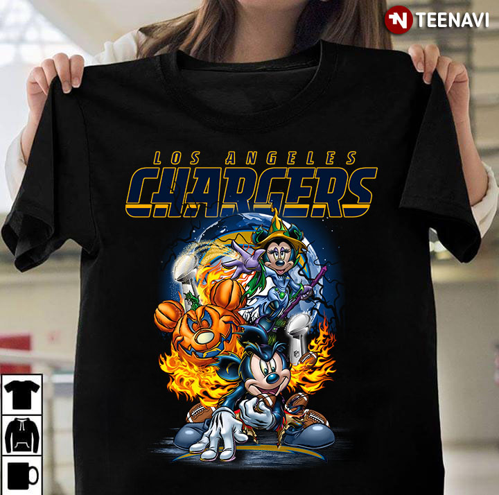 Mickey Mouse Pumpkin Halloween Vince Lombardi Trophy Los Angeles Chargers T-Shirt