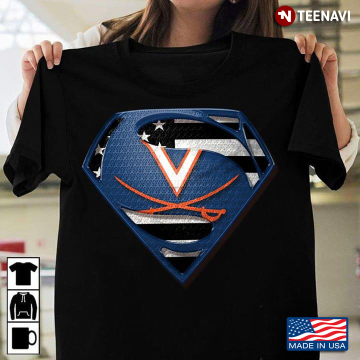 Virginia Cavaliers Superman American Flag The 4th Of July