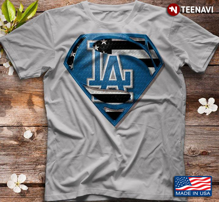 Los Angeles Dodgers Superman American Flag The 4th Of July T-Shirt - TeeNavi