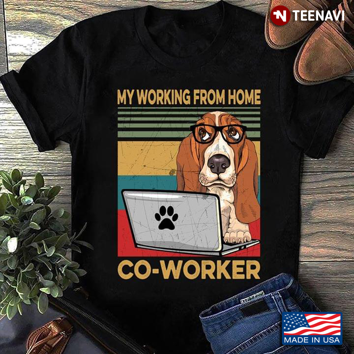 My Working From Home Co-worker Basset Hound Vintage
