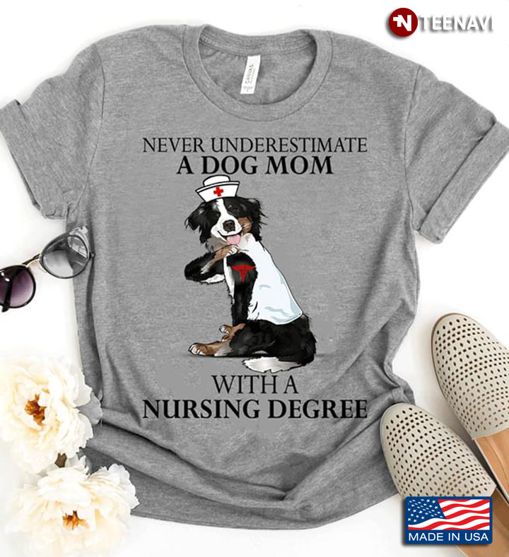 Border Collie Tattoo Never Underestimate A Dog Mom With A Nursing Degree