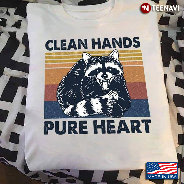 Raccoon Clean Hands Pure Heart Vintage