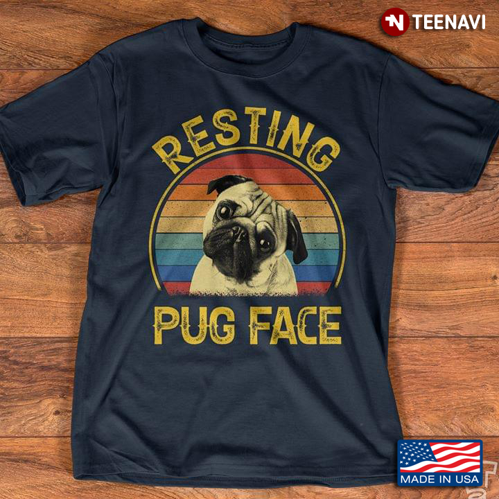 Resting Pug Face Vintage