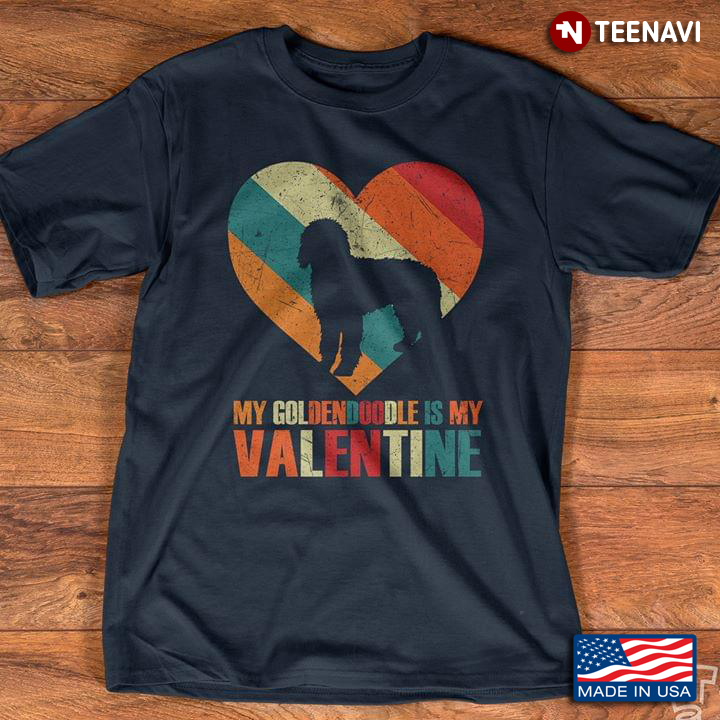 Golden Retriever And Heart My Goldendoodle Is My Valentine Vintage