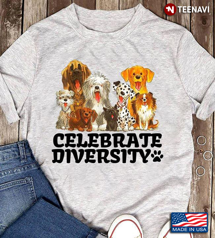 Dogs And Dog Paw Celebrate Diversity New Design