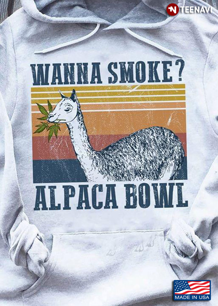 Wanna Smoke Alpaca Bowl Cannabis Vintage