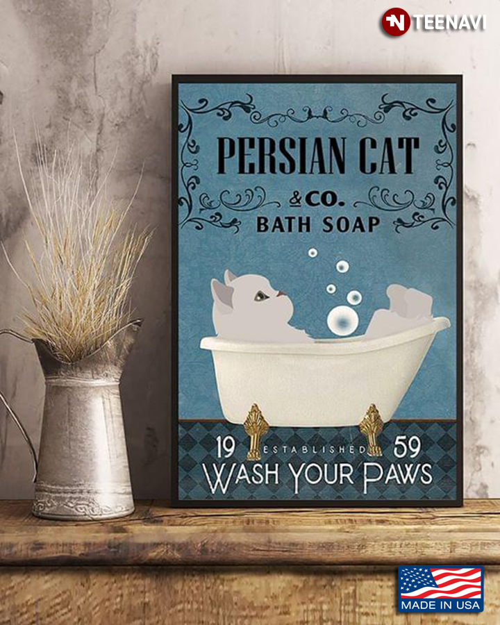 Vintage Persian Cat & Co. Bath Soap Established 1959 Wash Your Paws