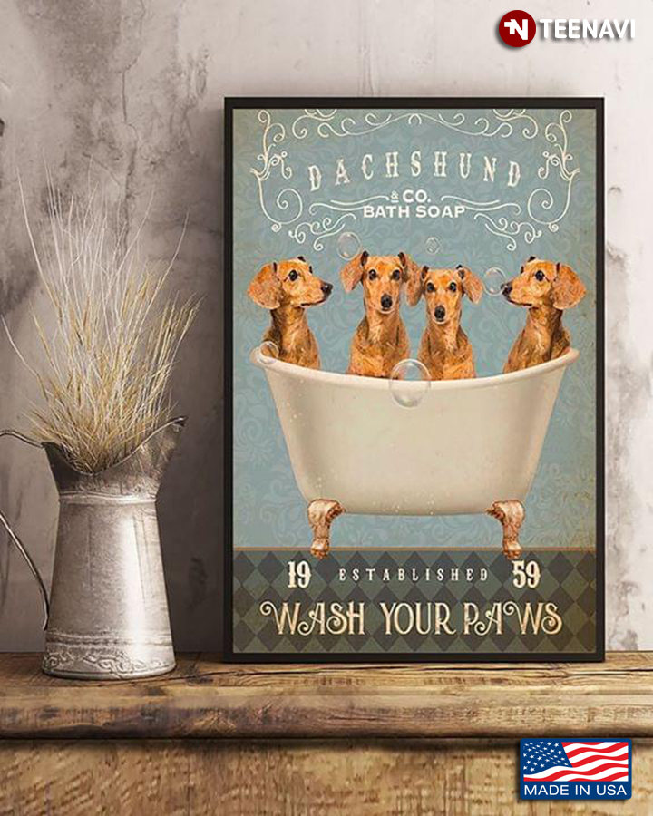 Vintage Dachshund & Co. Bath Soap Established 1959 Wash Your Paws
