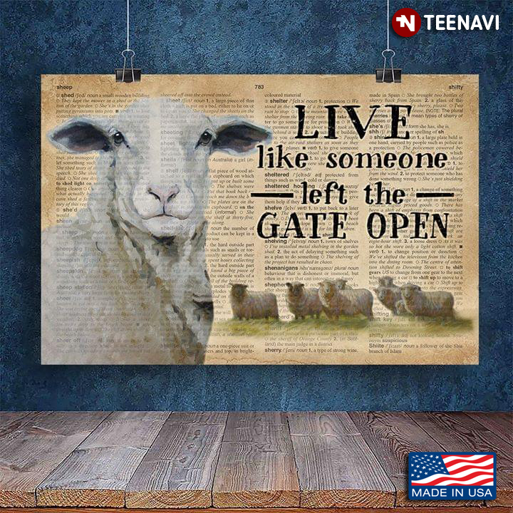 Dictionary Theme White Sheep Live Like Someone Left The Gate Open