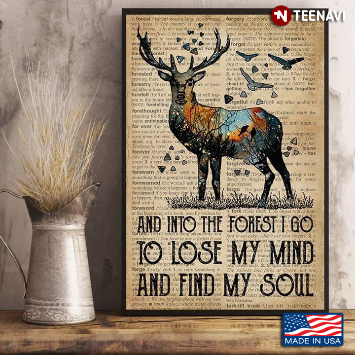 Dictionary Theme Deer & Birds Under The Moon And Into The Forest I Go To Lose My Mind And Find My Soul