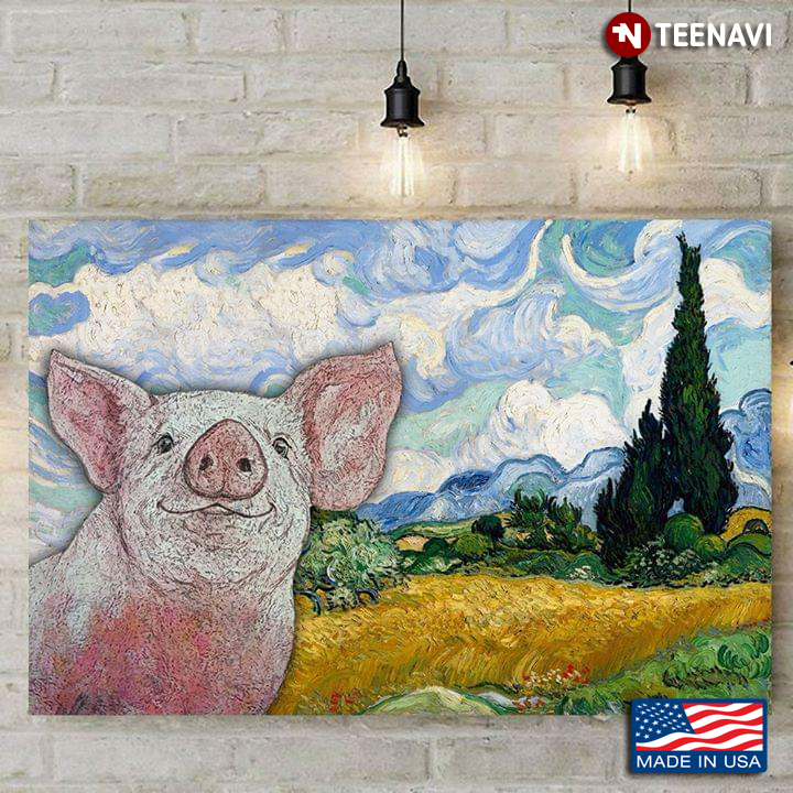 Pig In Wheat Field With Cypresses Vincent Van Gogh