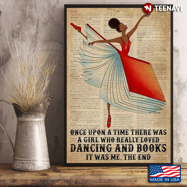 Dictionary Theme Dancing Girl In Red Book Dress Once Upon A Time There Was A Girl Who Really Loved Dancing