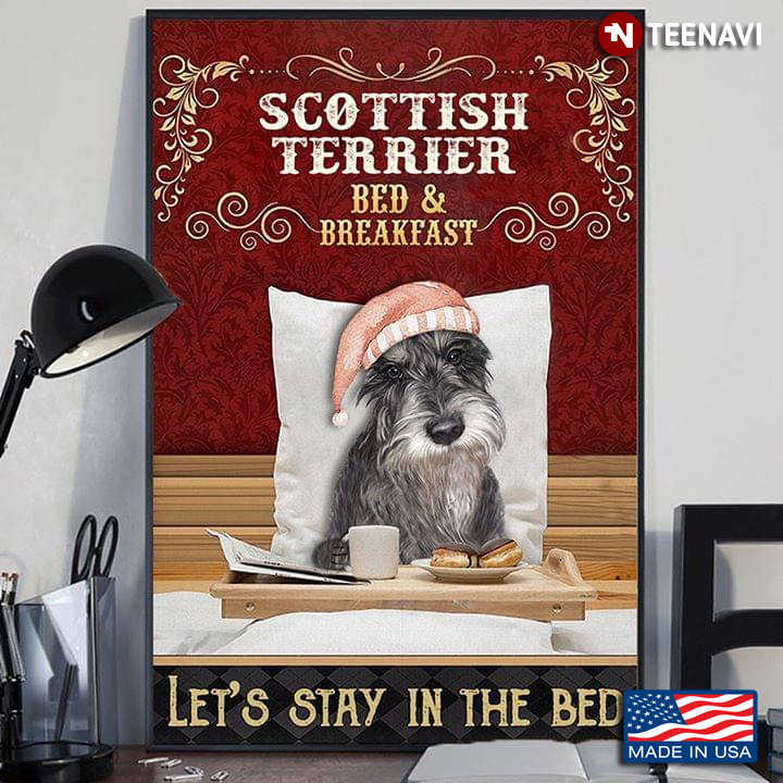 Vintage Scottish Terrier Bed & Breakfast Let’s Stay In The Bed