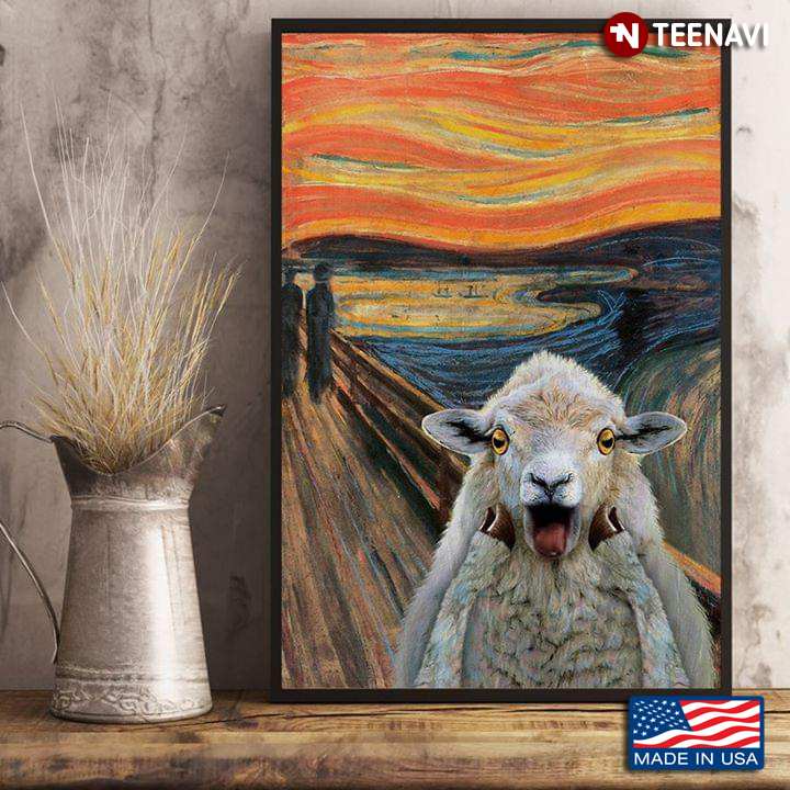 The Scream By Edvard Munch Parody With Screaming Sheep