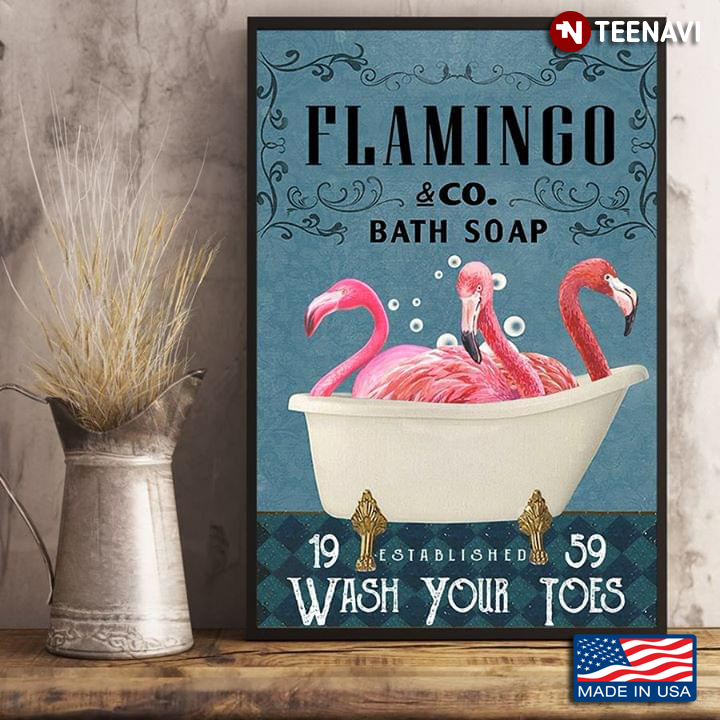Vintage Flamingo & Co. Bath Soap Established 1959 Wash Your Toes