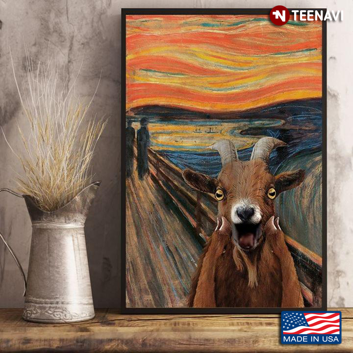 The Scream By Edvard Munch Parody With Screaming Goat
