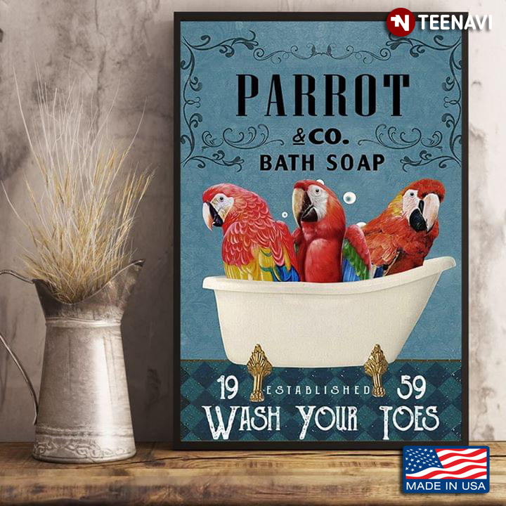 Vintage Parrot & Co. Bath Soap Established 1959 Wash Your Toes