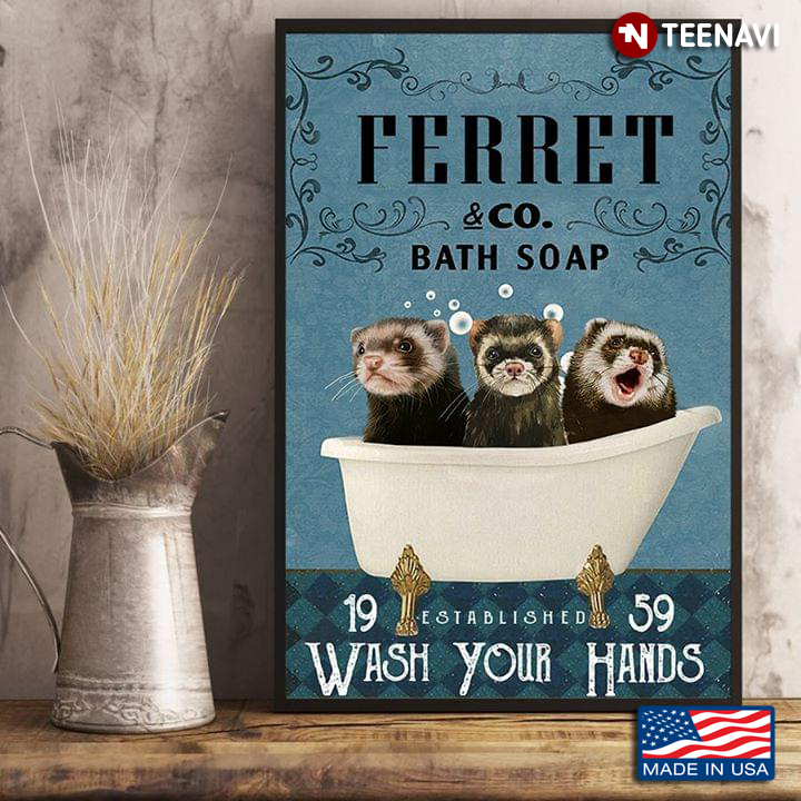 Vintage Ferret & Co. Bath Soap Established 1959 Wash Your Hands
