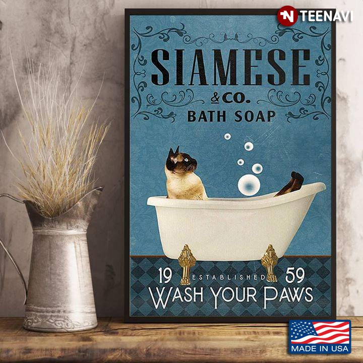 Vintage Siamese & Co. Bath Soap Established 1959 Wash Your Paws