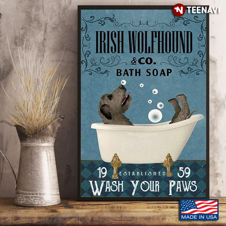 Vintage Irish Wolfhound & Co. Bath Soap Established 1959 Wash Your Paws
