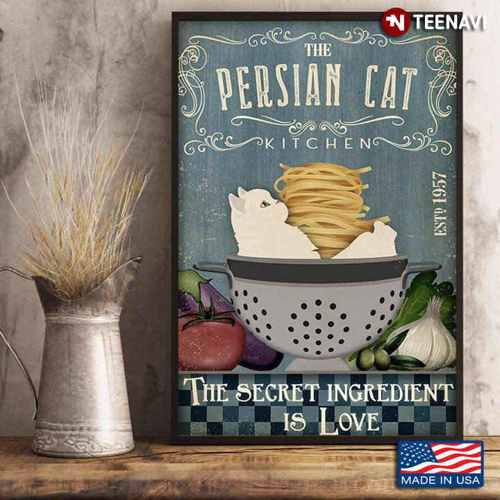 Vintage The Persian Cat Kitchen Est.1957 The Secret Ingredient Is Love