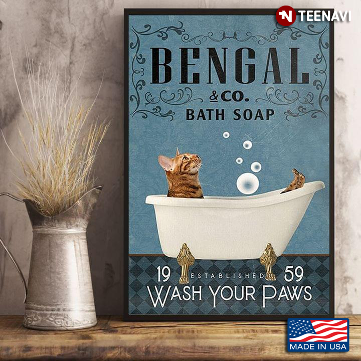 Vintage Bengal & Co. Bath Soap Established 1959 Wash Your Paws