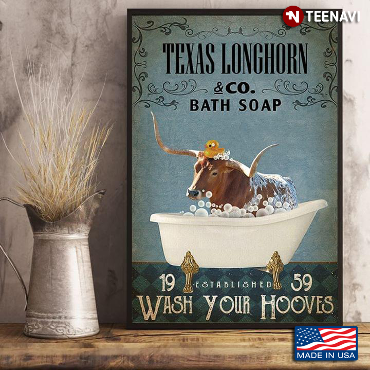 Vintage Texas Longhorn & Co. Bath Soap Established 1959 Wash Your Hooves