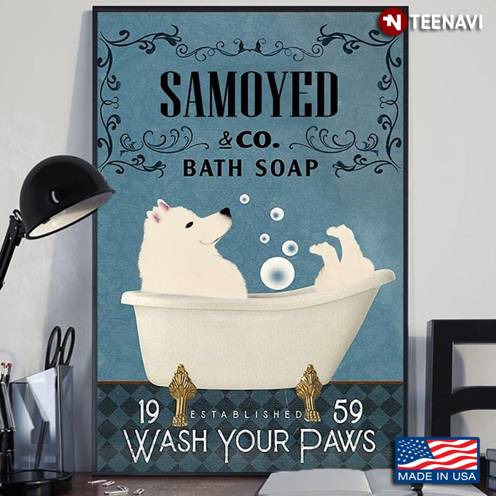 Vintage Samoyed & Co. Bath Soap Established 1959 Wash Your Paws
