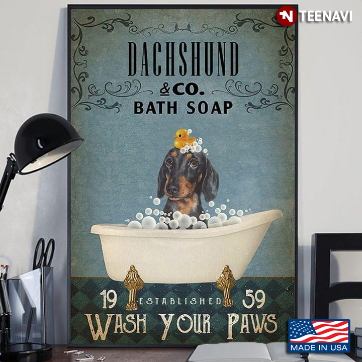 Vintage Dachshund And Little Duck & Co. Bath Soap Established 1959 Wash Your Paws