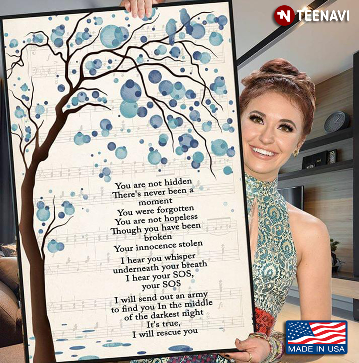 Tree With Blue Drops & Sheet Music Theme Rescue Lyrics You Are Not Hidden