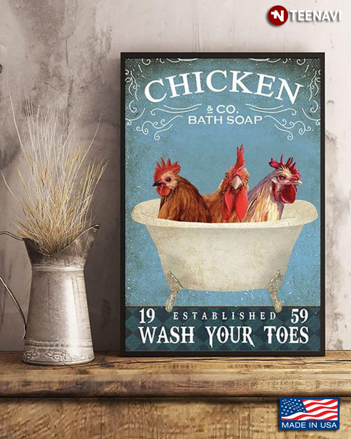 Vintage Chicken & Co. Bath Soap Established 1959 Wash Your Toes