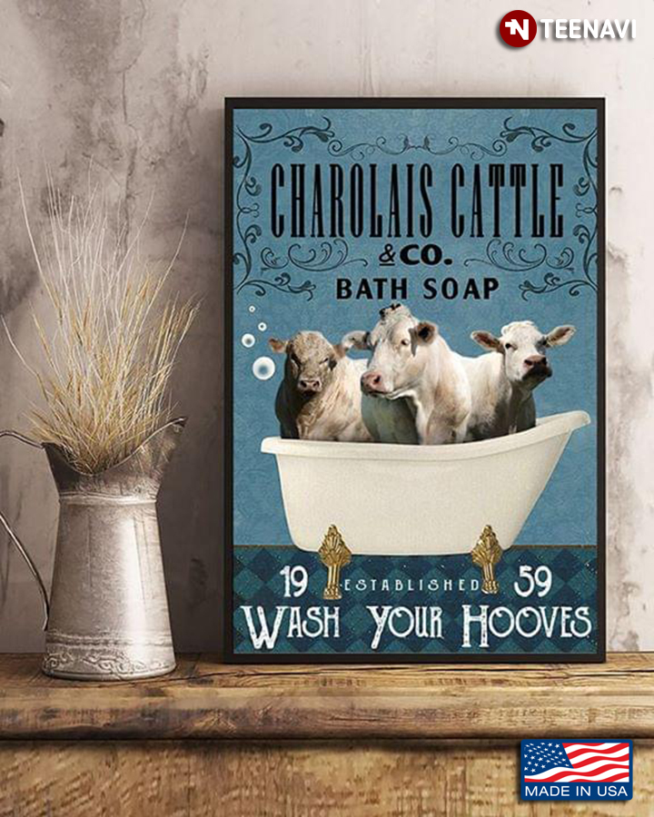 Vintage Charolais Cattle & Co. Bath Soap Established 1959 Wash Your Hooves