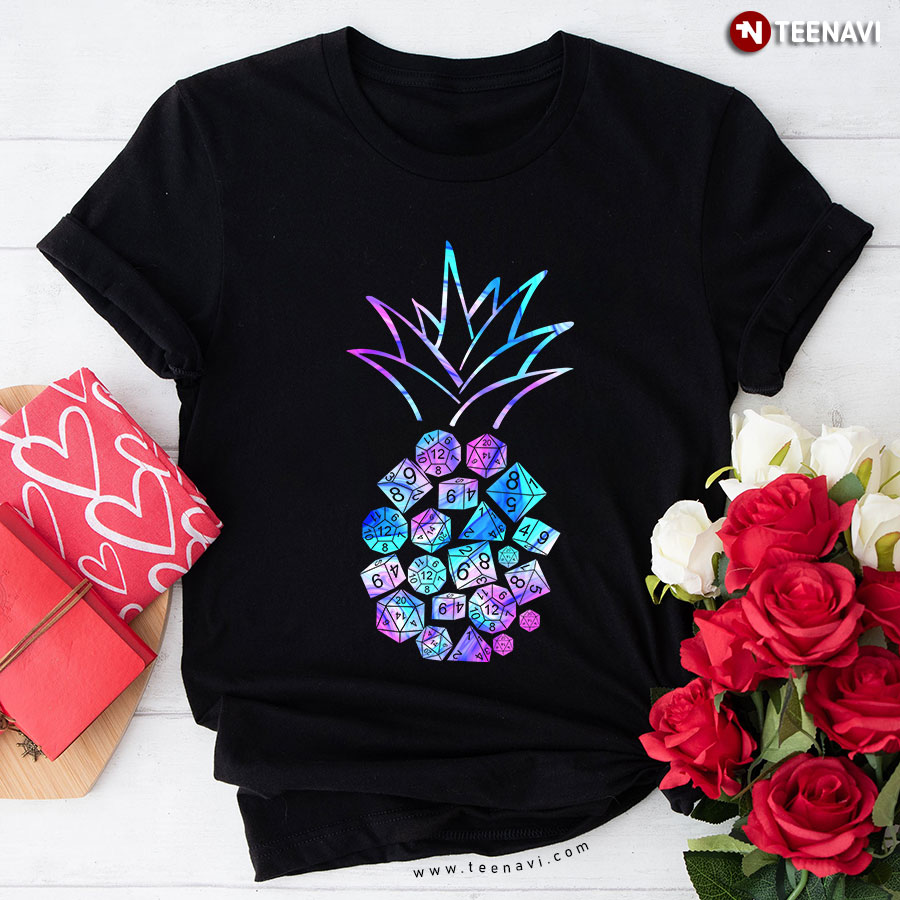 D20 Dice Pineapple Dungeons And Dragons T-Shirt
