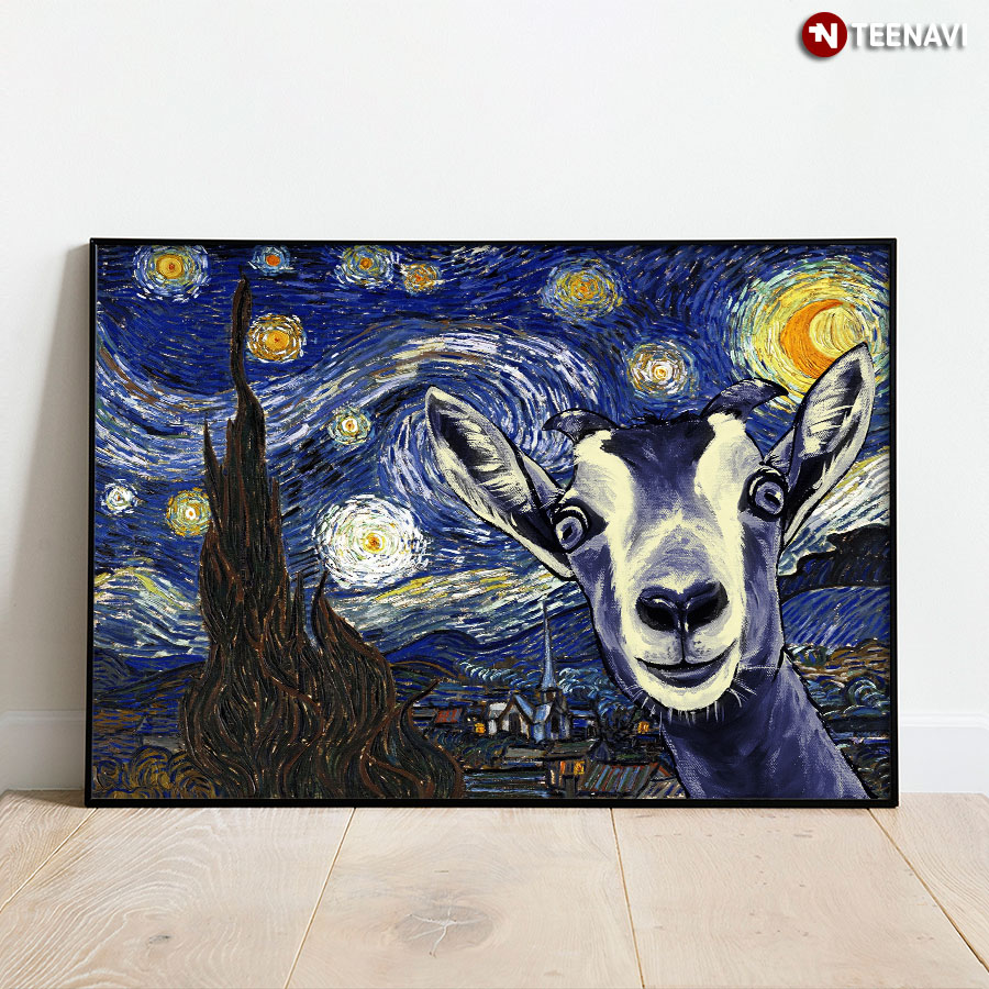 Goat In The Starry Night Vincent Van Gogh