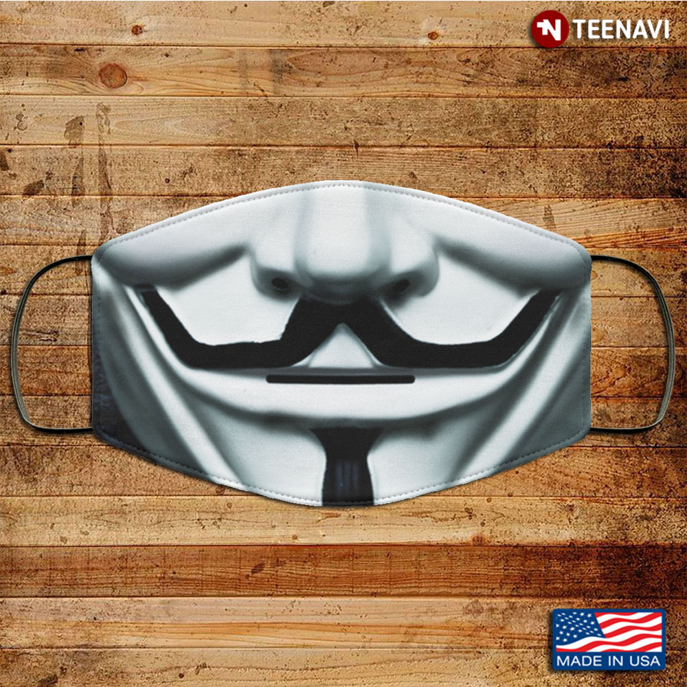 Anonymous Guy Fawkes Mask Washable Reusable Custom
