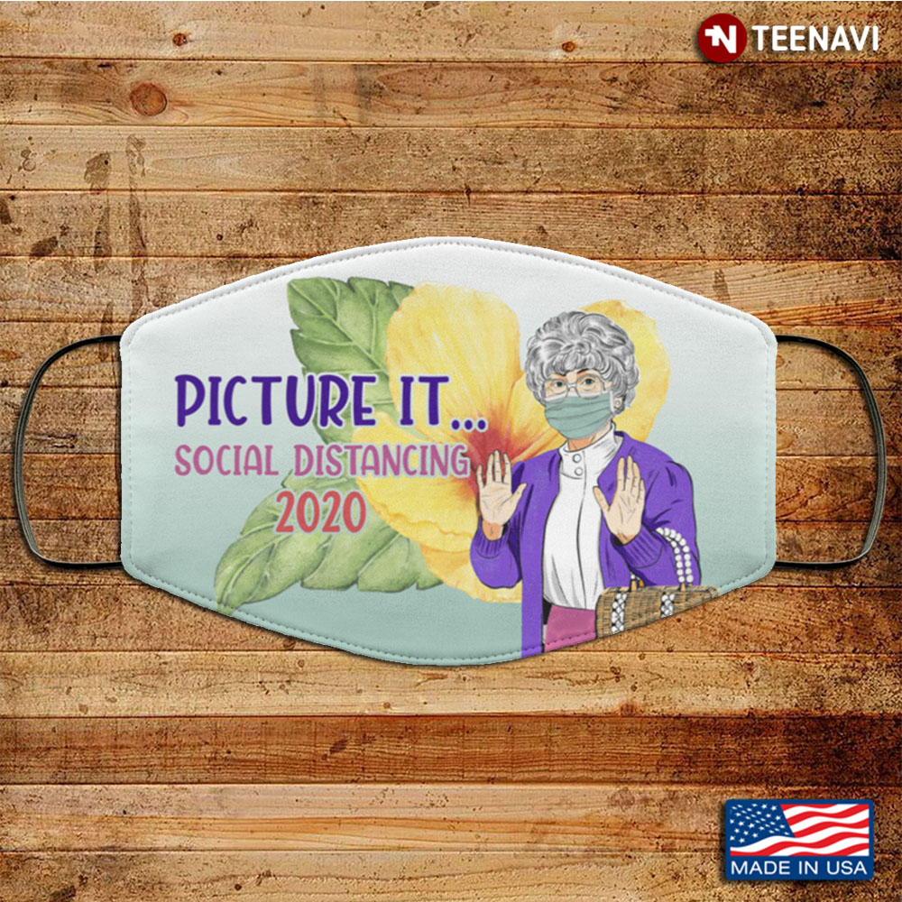 Picture It Social Distancing 2020 Golden Girls Washable Reusable Custom