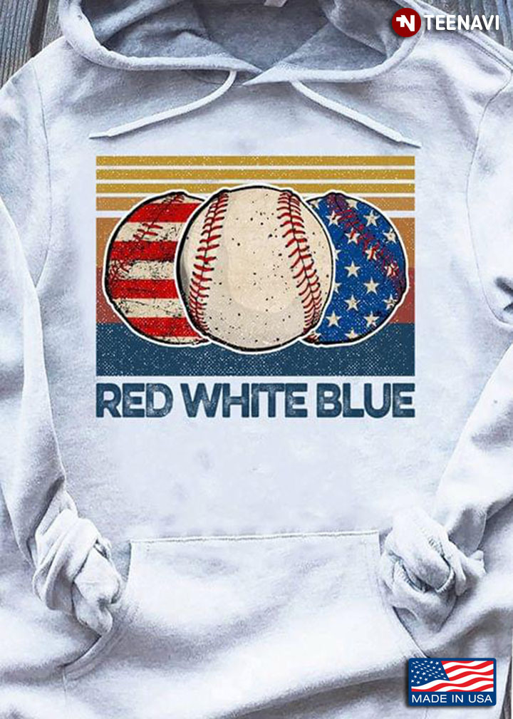 Baseball Red White Blue Flag The 4h Of July American Independence Day