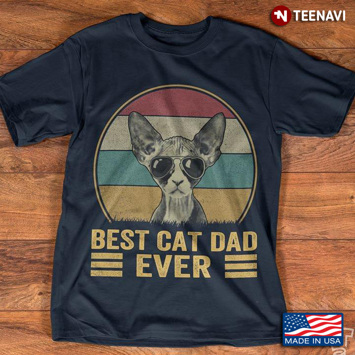 Best Cat Dad Ever Father's Day Vintage