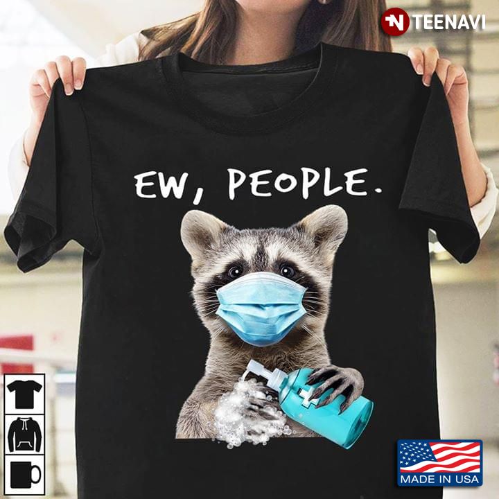 Raccoon With Face Mask Handwashing Ew People Coronavirus Prevention