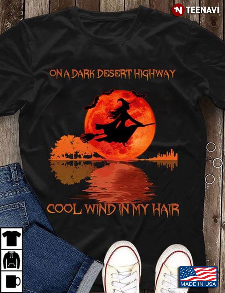 Halloween Witch Guitar Lake Shadow On A Dark Desert Highway Cool Wind In My Hair