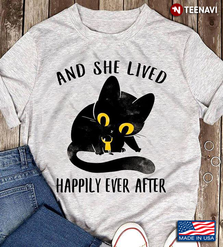 Little Girl With Cat And She Lived Happily Ever After