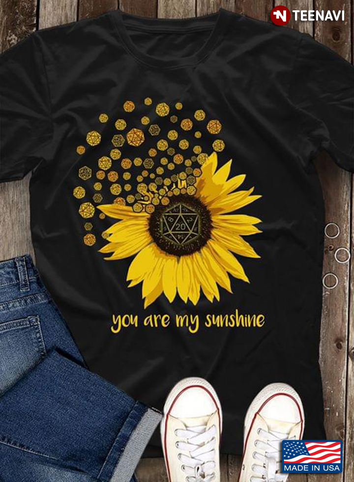 D20 Dice Dungeons And Dragons Sunflower You Are My Sunshine