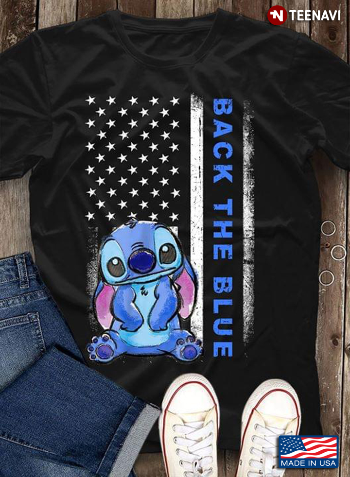 Stitch Back The Blue American Flag 4th Of July American Independence Day