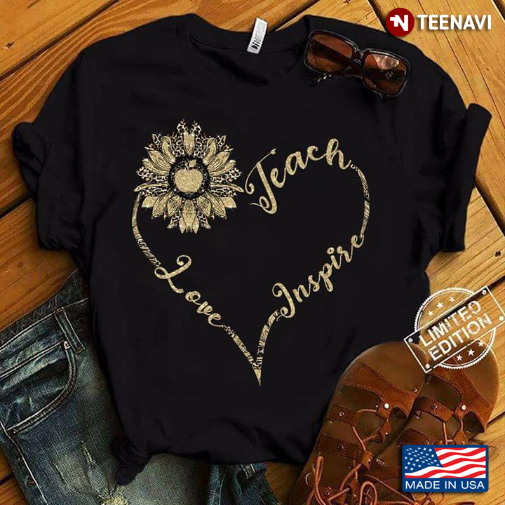 Sunflower Heart Teach Inspire Love