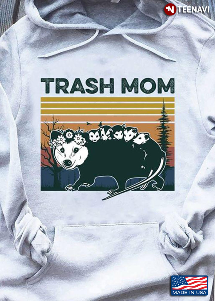 Opossum Mama With Little Opossums Trash Mom