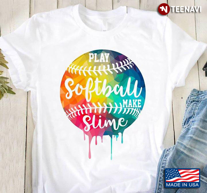 Baseball Ball Play Softball Make Slime Rainbow Colors